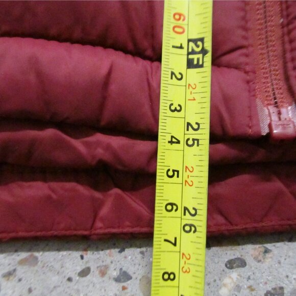 EDDIE BAUER Womens L Burgundy Short Goose Down Puffer Coat - Picture 5 of 9